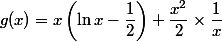 g(x)= x\left(\ln x-\dfrac{1}{2}\right)+\dfrac{x^2}{2}\times \dfrac{1}{x}